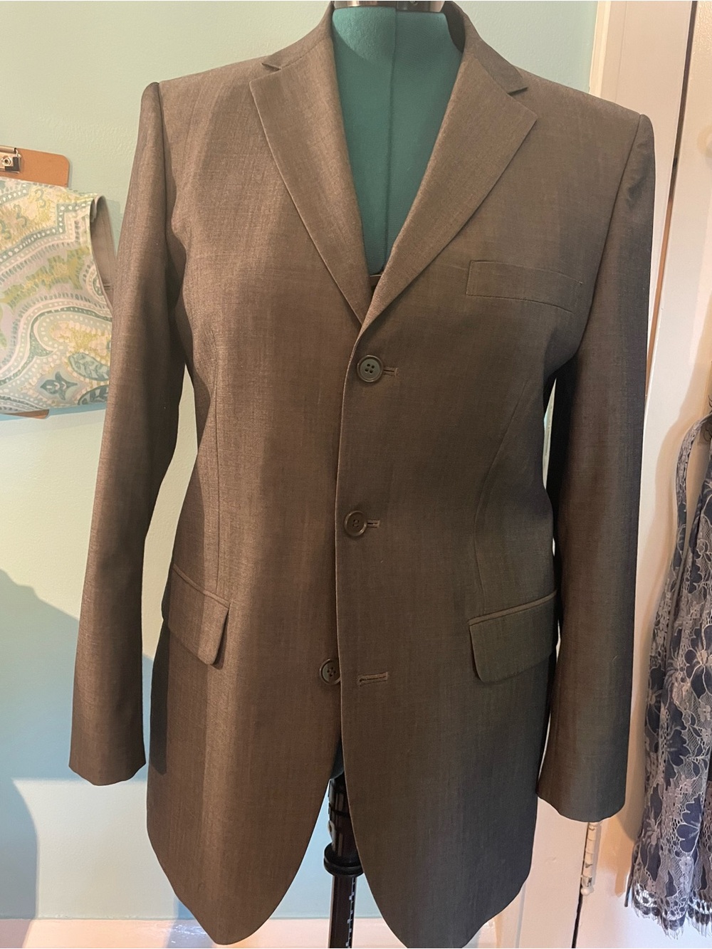 United Colors Of Benetton Men's Single-Breasted Brown Blazer